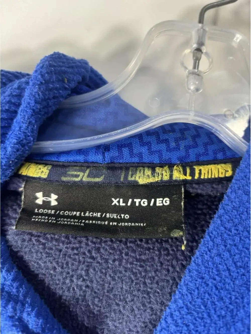 Under Armour SC30 Logo Hoodie Men's Extra Large Blue Sweatshirt Stephen Curry - Picture 8 of 15